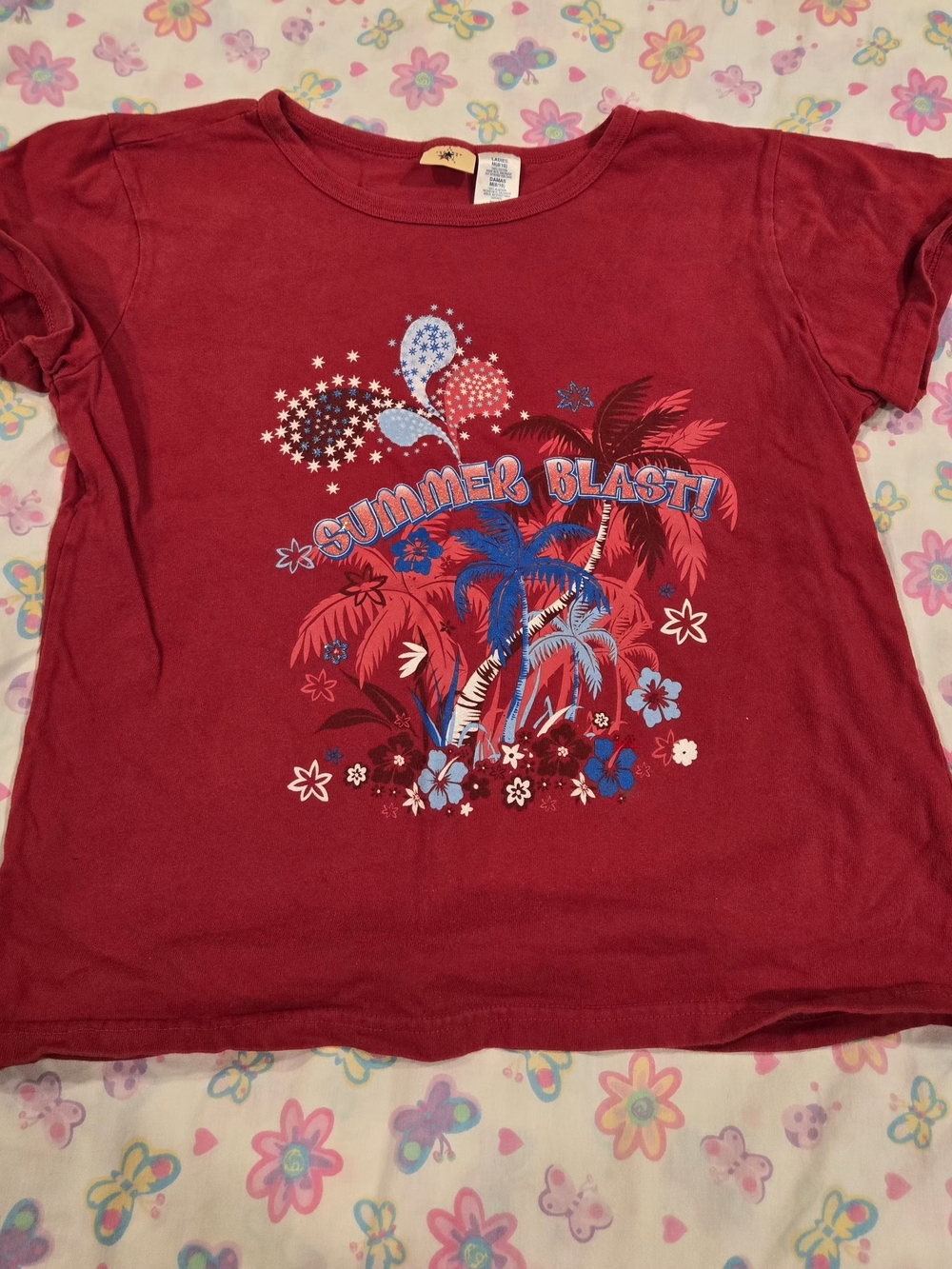 Women's Red "Summer Blast" Graphic Tee